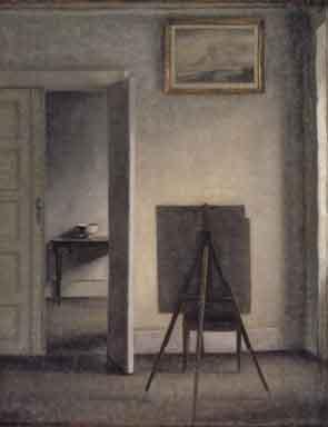 Vilhelm Hammershoi Interior with the Artists Easel
